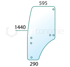 Türscheibe li. - Landmaschine JOHN DEERE SU27314 - Nachbau