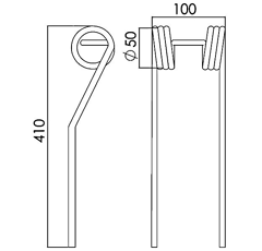 Schwaderzinken für Heuwender KRONE GW416 KW4-45-4 - Nachbau