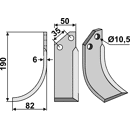 Fräsmesser Links 190 x 50 Valpadana Nachbau