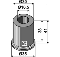 Douille 41 mm pour herse rotative BREVIGLIERI adaptable