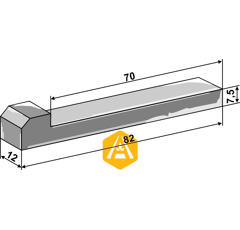 Clavette à talon pour épandeur 82 x 12 mm adaptable