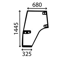 Vitre de porte gauche pour tracteur CASE IH 134621001 adaptable