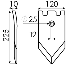 Pointe pour déchaumeur QUIVOGNE RF15133 adaptable