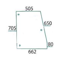 Vitre latérale de cabine pour tracteur STEYR 650885965 adaptable