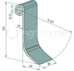 Fléau pour broyeur 235x80mm SERINGSTADTadaptable 