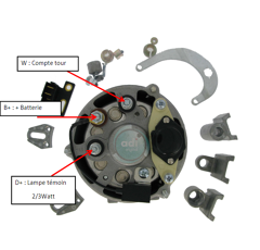 Alternateur universel ADI ORIGINAL 12 V - 34 A / AGK1000  (adaptable sur tous modèle)