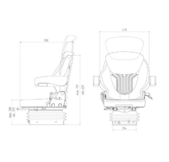 Luftgefederter Komfortsitz GRAMMER Compacto Comfort S MSG 93/511 PVC
