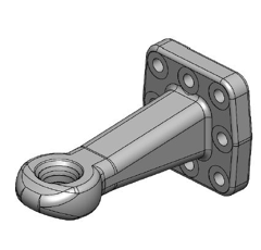 Ringzugöse, Ø 40 mm  110x100 mm, 8-Loch,mit B., Schwarz, Scharmüller