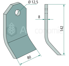 Fléau pour broyeur 142x80mm OMARVadaptable 