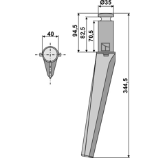 Kreiseleggenzinken Krone 344,5mm 2-490-437 Nachbau