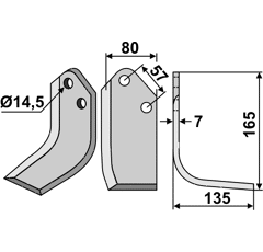 Fräsmesser - rechts KUH27R Kuhn Nachbau
