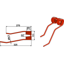 Dent de fenaison rouge pour KUHN 66238000 adaptable - BlackSteel©