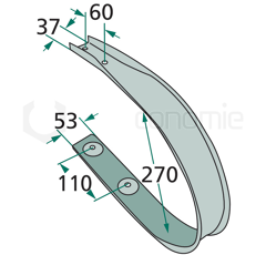 Racleur 270 mm pour presses à balles KRONE 938132.1 - 938132.0 adaptable