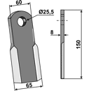 Fléau droit 150 x 60 mm pour broyeur FERRI 0901148 adaptable