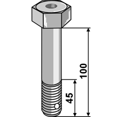 Boulon M20 x 100 mm adaptable - BlackSteel©