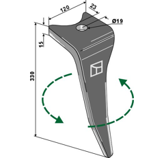 Dent Gauche pour herse rotative AMAZONE 6575300 adaptable - BlackSteel©
