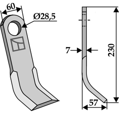 Couteau Y pour broyeur CABE 185 adaptable - Blacksteel©