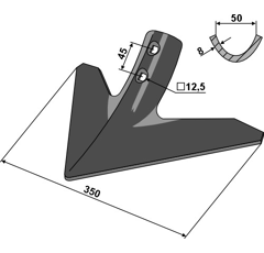 Soc triangulaire 350 x 8 mm adaptable 
