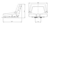Siège avec guides 426 x 423 x 185 mm pour tracteur
