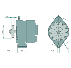 Alternateur MAHLE LETRIKA 14 V - 33 A / MG 438