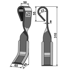 Couteau S29 pour broyeur BASELIER LK01040 adaptable - BlackSteel©