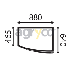 Vitre de toitbombee - teintee pour téléscopique MANITOU 746142 adaptable