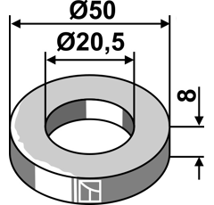 Unterlegscheibe 50 x 8mm - Sauerburger - Nachbau