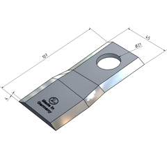 KM-Klinge links 107x45x4 mm LochØ: 21 mm 1832532N Bellon Nachbau 