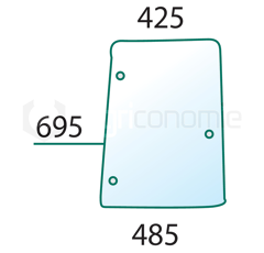 Seitenfenster R für Landmaschine CASE IH 192002A3 Nachbau