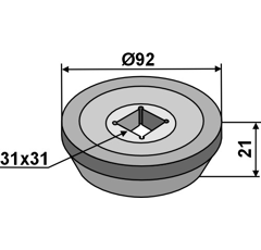 Außenflansch Ø 92 mm für Grubber Nachbau  
