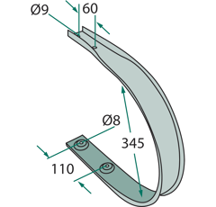 Racleur U pour auto-chargeuse STRAUTMANN 87005743 adaptable