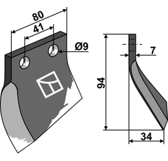 Couteau pour broyeur OOSTERLAAN G.T.1 LI adaptable - Blacksteel©