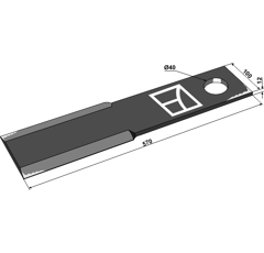 Couteau pour broyeur SUIRE 16-190157005 adaptable - Blacksteel©