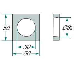 Plaque à souder droite 50 x 50 mm