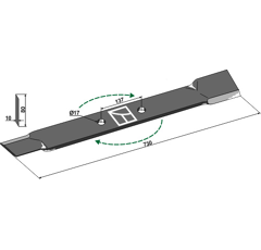 Couteau droit pour faucheur 730mm RÖLL adaptable - Blacksteel©