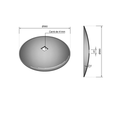 Disque lisse ∅560x4,5 pour cover crop 41 x 41 adaptable
