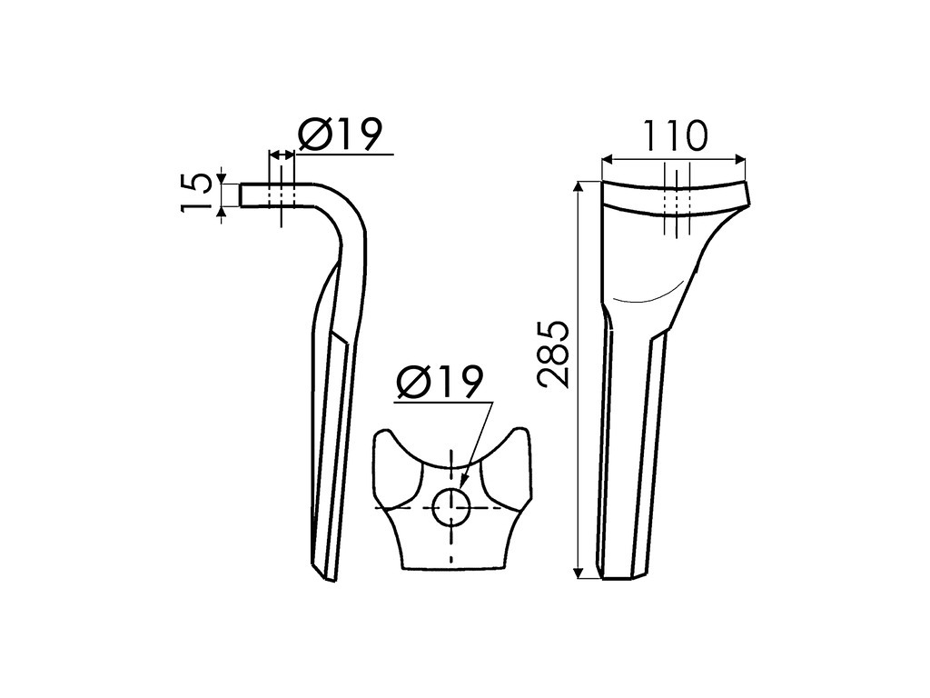 Dent droite FAST FIT 2 pour herse rotative KUHN K2500081 origine