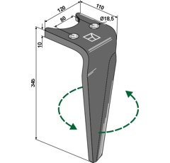 Kreiseleggenzinken links für Egge AMAZONE Nachbau  