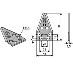 Futtermischmesser für FRASTO 16800026 Nachbau
