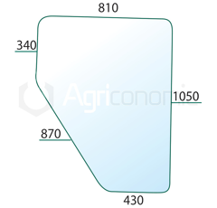 Vitre de porte D/G pour machine agricole RENAULT 7700007531 adaptable