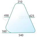 Vitre latérale gauche pour machine agricole FIAT 5120190 adaptable