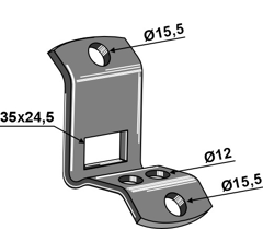 Abrazadera de soporte adaptable 35 x 24,5 mm - BlackSteel©
