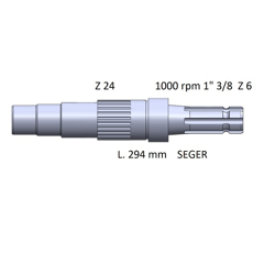 Arbre de prise de force 295 mm pour machine agricole RENAULT 6005022211 adaptable
