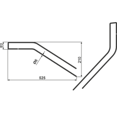 Dent de fenaison noir pour faneuse KUHN 57502800 adaptable - BlackSteel©