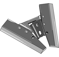 Soc à ailettes  pour déchaumeur |KVERNELAND 50237 adaptable - BlackSteel©