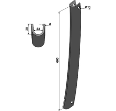 Protection d'étançon pour LEMKEN 3498745 adaptable