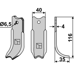 Lame pour Fraise/Rotavator AGRIA 06622 adaptable - Blacksteel©