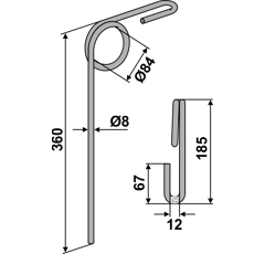Griffe Ø8mm pour semoir STEGSTED 85234000 adaptable