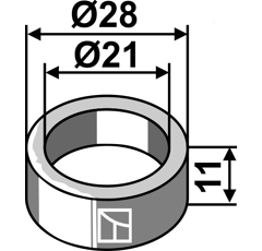 Buchse 11x21 Ø28 für Häcksler SAUERBURGER – Nachbau  