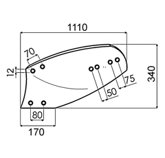 Versoir gauche bore pour charrue OVERUM 594595 adaptable